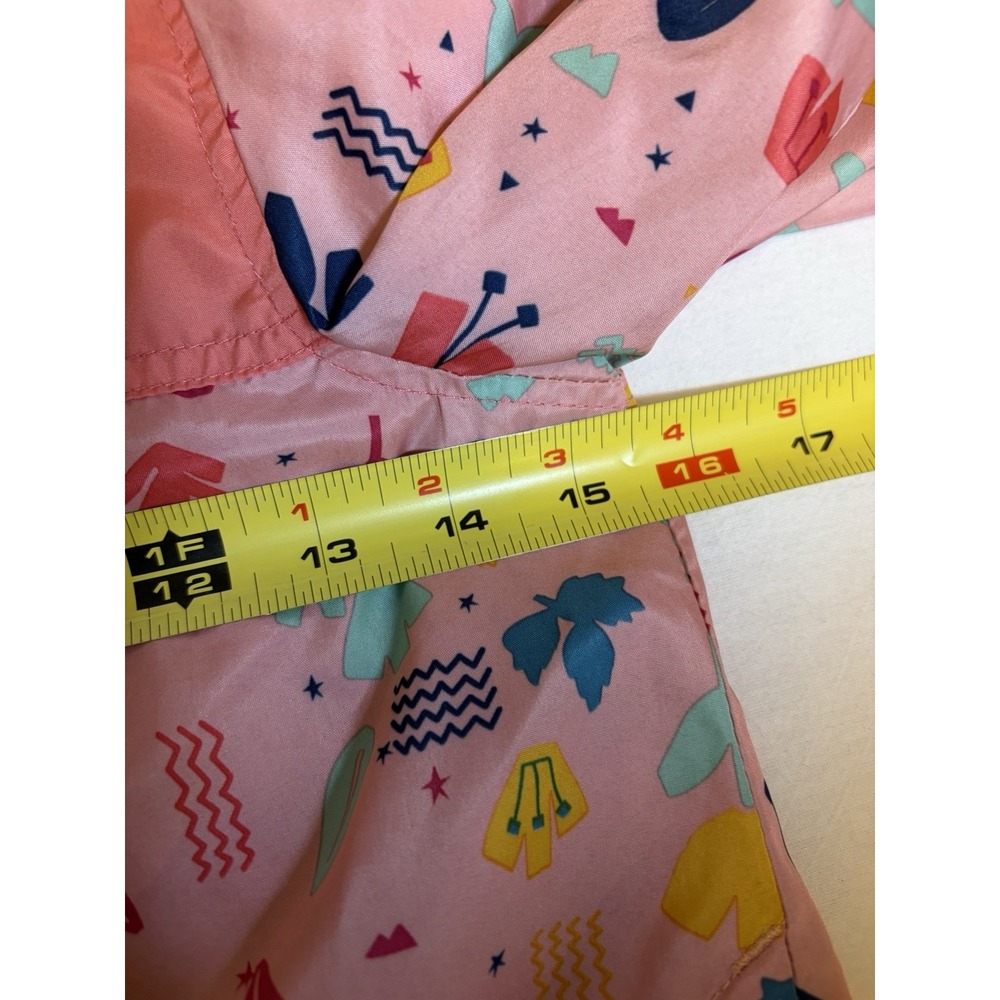 Eddie Bauer Kids Girls 7 Hooded Windbreaker Jacket Pink Floral Full Zip Pockets - Picture 6 of 12
